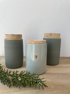 Dose mit Herz nilgrün